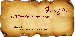 Füstös Áron névjegykártya